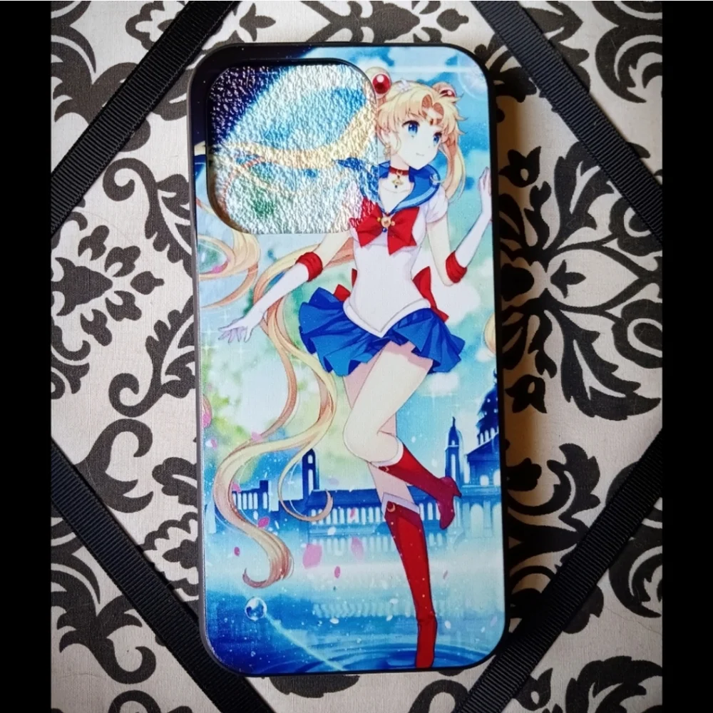 🖤*4/$15* iPhone 15 Pro Sailor Moon Phone Case Anime Cute Kawaii Black